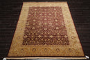 7'10" x 10'1" Hand Knotted 100% Wool Jaipur 200 KPSI Oriental Area Rug Maroon