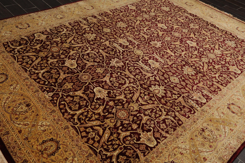 7'10" x 10'1" Hand Knotted 100% Wool Jaipur 200 KPSI Oriental Area Rug Maroon