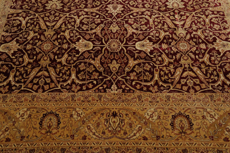 7'10" x 10'1" Hand Knotted 100% Wool Jaipur 200 KPSI Oriental Area Rug Maroon