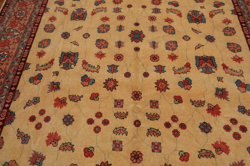 9’1" x 12’2" Hand Knotted Romanian Kashaan 100% Wool Oriental Area Rug Beige