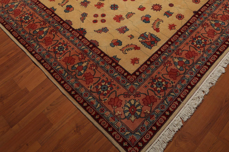 9’1" x 12’2" Hand Knotted Romanian Kashaan 100% Wool Oriental Area Rug Beige