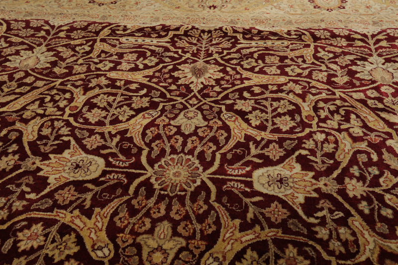 7'10" x 10'1" Hand Knotted 100% Wool Jaipur 200 KPSI Oriental Area Rug Maroon