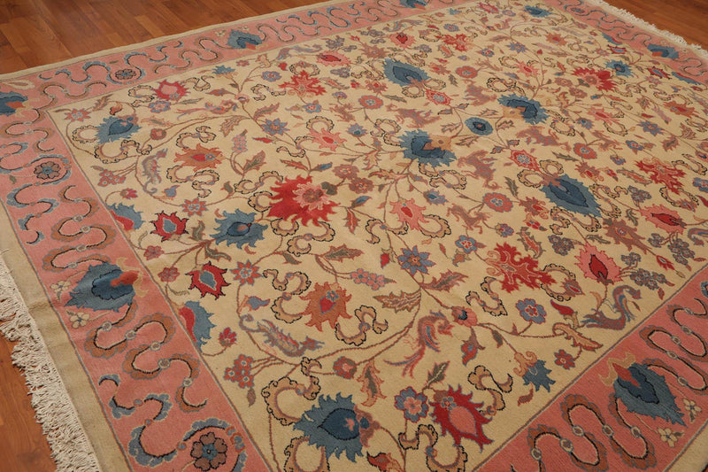 8’11" x 12’ Hand Knotted Romanian Kaashan Traditional Oriental Area Rug Beige