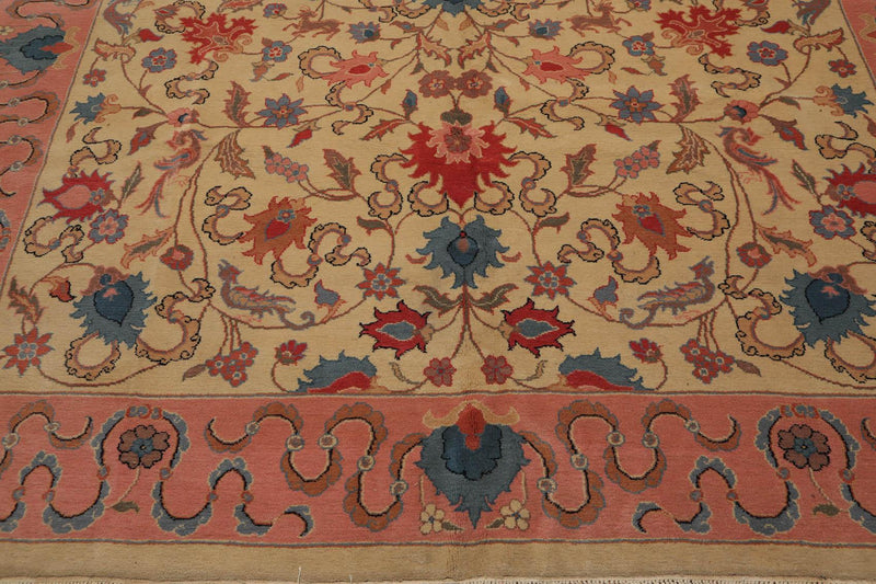 8’11" x 12’ Hand Knotted Romanian Kaashan Traditional Oriental Area Rug Beige