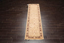 2'6" x 9'7" Runner Hand Knotted Wool Chobi Peshawar Oriental Area Rug Wheat