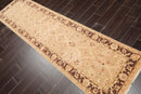 2'6" x 9'7" Runner Hand Knotted Wool Chobi Peshawar Oriental Area Rug Wheat