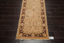 2'6" x 9'7" Runner Hand Knotted Wool Chobi Peshawar Oriental Area Rug Wheat