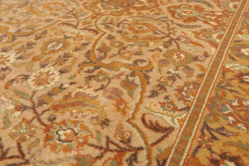 2'7" x 3'11" Hand Knotted Wool 300 KPSI Pak Persian Tabriz Oriental Area Rug Tan