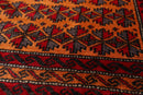 3' x 4'7" Hand Knotted 100% Wool Tribal Traditional Oriental Area Rug Orange Red