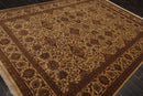 7'11" x 10'11" Hand Knotted 100% Wool 200 KPSI Jaipur Oriental Area Rug Tan