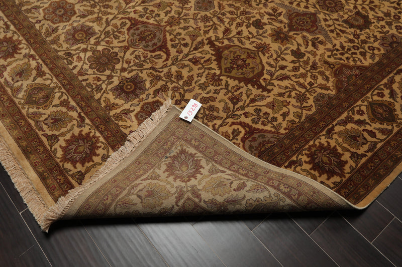 7'11" x 10'11" Hand Knotted 100% Wool 200 KPSI Jaipur Oriental Area Rug Tan
