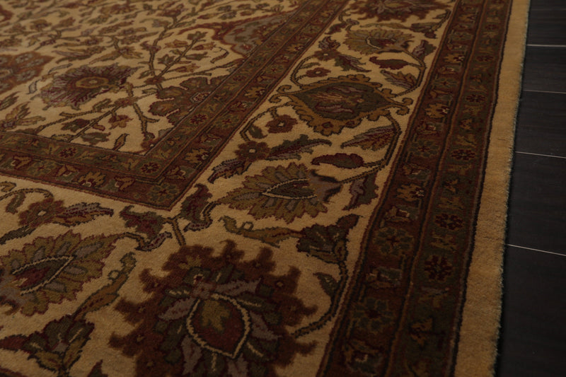 7'11" x 10'11" Hand Knotted 100% Wool 200 KPSI Jaipur Oriental Area Rug Tan