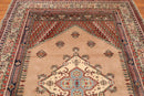 6x9 Tan, Ivory Hand Knotted Authentic Turkish 100% Wool Oriental Area Rug