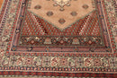6x9 Tan, Ivory Hand Knotted Authentic Turkish 100% Wool Oriental Area Rug