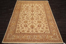 8'4"x12'7" Hand Knotted Wool Stone Wash Peshawar Vegetable Dye Area Rug Warm Beige