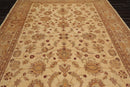 8'4"x12'7" Hand Knotted Wool Stone Wash Peshawar Vegetable Dye Area Rug Warm Beige