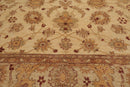 8'4"x12'7" Hand Knotted Wool Stone Wash Peshawar Vegetable Dye Area Rug Warm Beige