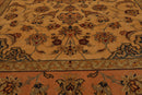 3' 1''x5' 2'' Hand Knotted 100% Pure Silk Traditional Isfahan with 400 KPSI Oriental Area Rug Gold, Peach Color