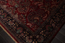 8'1" x 911" Hand Knotted 100% Wool Sarouk 250 KPSI Oriental Area Rug Burgundy