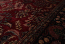 8'1" x 911" Hand Knotted 100% Wool Sarouk 250 KPSI Oriental Area Rug Burgundy
