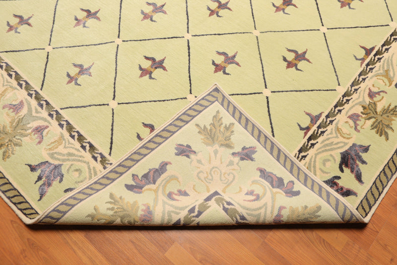 8'1"x10’1" Hand Knotted Victorian Wool/Silk Tibetan Oriental Area Rug Pistachio