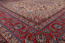9x12 Ivory, Red Hand Knotted Wool and Silk Traditional Isfahan 300 KPSI Oriental Area Rug