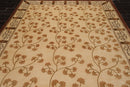8' x 11'3" Hand Knotted Wool & Silk Euro Style 200 KPSI Tibetan Area Rug Beige