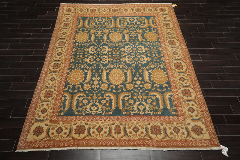 8' x 10'6" Hand Knotted 100% Wool Sultanabad Oriental Area Rug Teal from Turkey