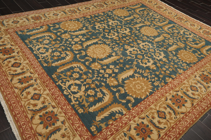 8' x 10'6" Hand Knotted 100% Wool Sultanabad Oriental Area Rug Teal from Turkey