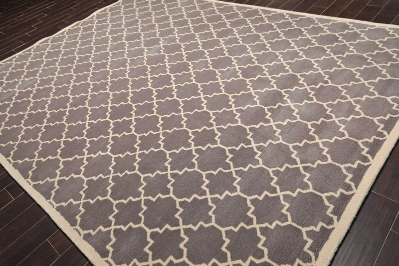 9' x 12' Handmade 100% Wool Traditional Oriental Area rug Gray