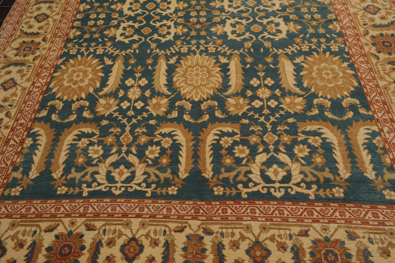 8' x 10'6" Hand Knotted 100% Wool Sultanabad Oriental Area Rug Teal from Turkey