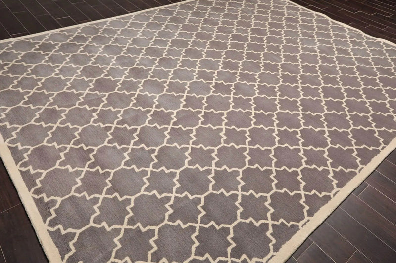 9' x 12' Handmade 100% Wool Traditional Oriental Area rug Gray