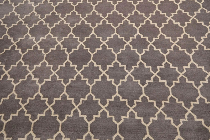 9' x 12' Handmade 100% Wool Traditional Oriental Area rug Gray