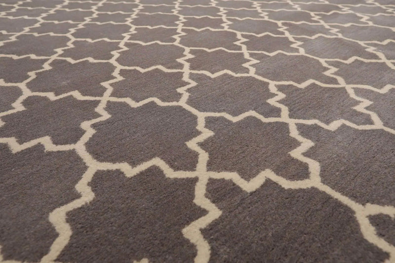 9' x 12' Handmade 100% Wool Traditional Oriental Area rug Gray