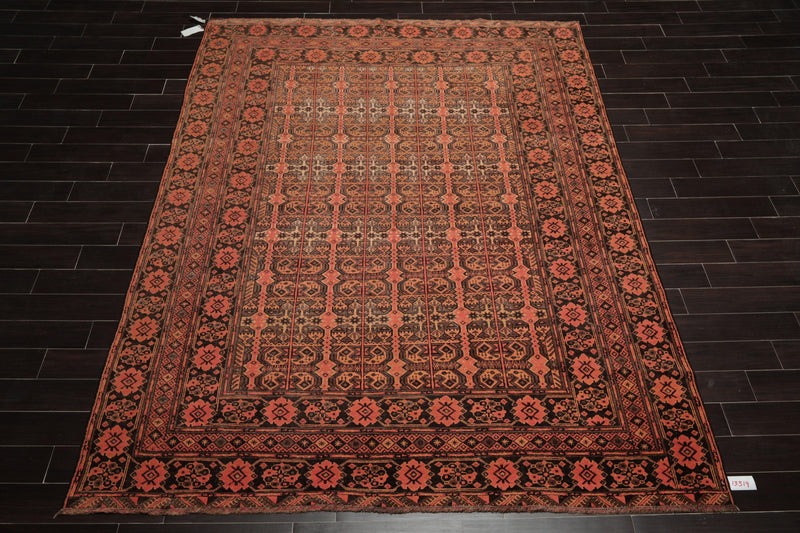 7'10" x 10'8" Hand Knotted 100% Wool Afghanistan Tribal Oriental Area Rug Rust
