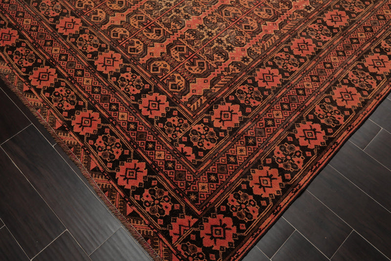 7'10" x 10'8" Hand Knotted 100% Wool Afghanistan Tribal Oriental Area Rug Rust