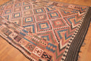 7'9" x 13’ Hand Knotted Afghan Southwestern Kilim 100% Wool Area Rug Rust