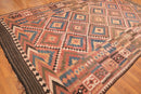 7'9" x 13’ Hand Knotted Afghan Southwestern Kilim 100% Wool Area Rug Rust