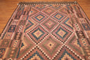 7'9" x 13’ Hand Knotted Afghan Southwestern Kilim 100% Wool Area Rug Rust