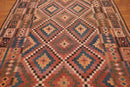 7'9" x 13’ Hand Knotted Afghan Southwestern Kilim 100% Wool Area Rug Rust