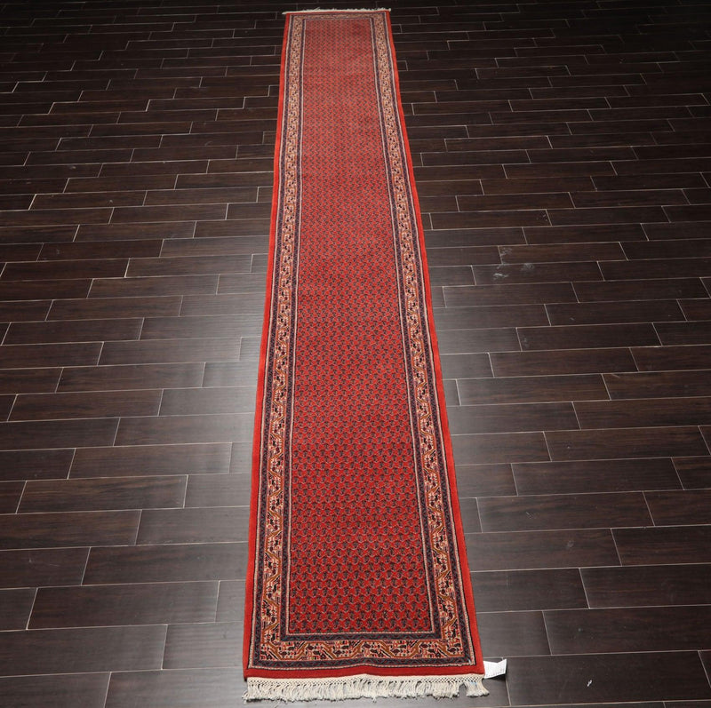 2'6" x 16'6” Hand Knotted 100% Wool Seraband Oriental Area Rug Coral