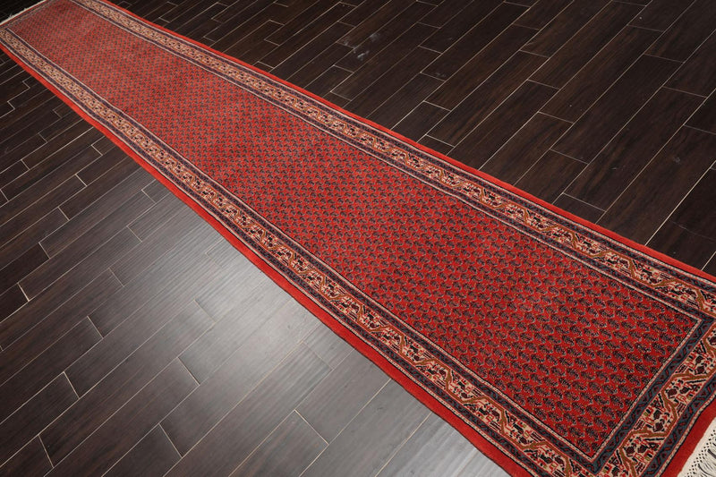 2'6" x 16'6” Hand Knotted 100% Wool Seraband Oriental Area Rug Coral