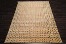 8'2" x 11'1" Hand Knotted Wool & Silk Swiss Wash Tibetan Oriental Area Rug Tan