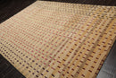 8'2" x 11'1" Hand Knotted Wool & Silk Swiss Wash Tibetan Oriental Area Rug Tan