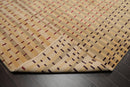 8'2" x 11'1" Hand Knotted Wool & Silk Swiss Wash Tibetan Oriental Area Rug Tan