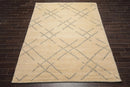 8 x 10 Hand Knotted 100% Wool Moroccan Designer Oriental Area Rug Ivory