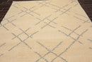 8 x 10 Hand Knotted 100% Wool Moroccan Designer Oriental Area Rug Ivory