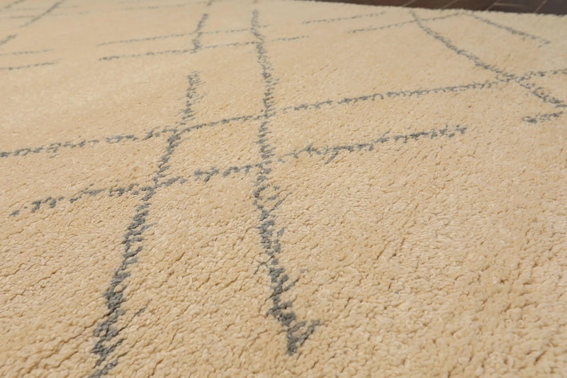 8 x 10 Hand Knotted 100% Wool Moroccan Designer Oriental Area Rug Ivory