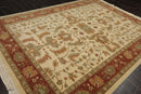 7'11" x 11' Traditional 100% Wool Oriental Area Rug Ivory