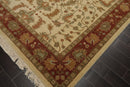 7'11" x 11' Traditional 100% Wool Oriental Area Rug Ivory